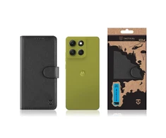 Dėklas Tactical Field Notes Motorola Moto G86 juodos spalvos