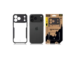 Tactical Quantum Stealth dėklas skirtas Apple iPhone 17 Pro Max skaidrus/juodos spalvos