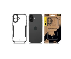 Tactical Quantum Stealth dėklas skirtas Apple iPhone 17 skaidrus/juodos spalvos