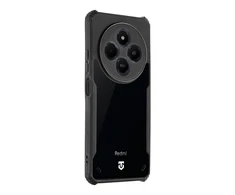 Tactical Quantum Stealth dėklas Xiaomi Redmi 14C 4G/Poco C75 skaidrus ir juodos spalvos