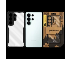 Tactical Quantum Stealth dėklas skirtas Samsung Galaxy S26 Ultra skaidrus/juodos spalvos