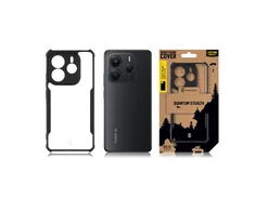 Tactical Quantum Stealth dėklas skirtas Xiaomi Redmi Note 14 5G skaidrus ir juodos spalvos