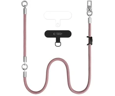 Dėklas TECH-PROTECT C10S ROPE CROSSBODY &amp; WRIST DUSTY ROSE/TITANIUM
