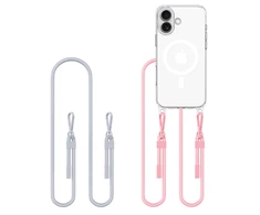Dėklas Apple iPhone 16 Tech-Protect Flexair Chain MagSafe Pilkas & Rožinė transparent