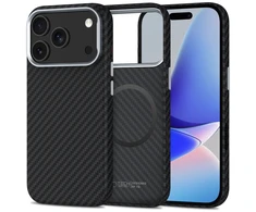 Tech-Protect Ion Carbon MagSafe dėklas skirtas Apple iPhone 17 Pro Max – Gray/juodos spalvos