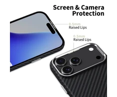 Tech-Protect Ion Carbon MagSafe dėklas skirtas Apple iPhone 17 Pro Max – Gray/juodos spalvos