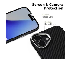 Dėklas Tech-Protect Ion Carbon Magsafe iPhone 17 juodas/sidabrinis