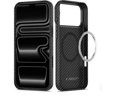 Dėklas Tech-Protect ION CARBON MagSafe iPhone 17 Pro Max / 18 Pro Max Juodas/SIDABRINIS