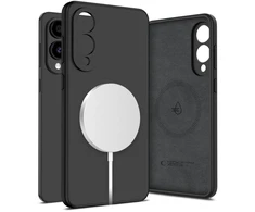 Dėklas Tech-Protect Liquid Silicone MagSafe case skirta Samsung Galaxy S25 Edge – juodos spalvos