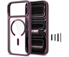 Dėklas Tech-Protect Magmat Magsafe CC do iPhone 17 Pro / 18 Pro dark cherry/clear