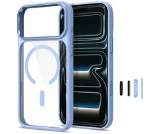 Dėklas Mėlyna Tech-Protect Magmat Magsafe CC do iPhone 17 Pro Max / 18 Pro Max light mėlynas/clear