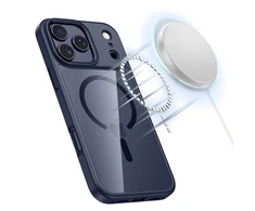 „Tech-Protect MagMat MagSafe“ dėklas, skirtas „iPhone 17 Pro Max“ – permatomas – tamsiai mėlynas Mėlyna