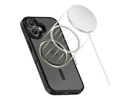 „Tech-Protect MagMat MagSafe“ dėklas, skirtas „iPhone 17“ – matinis juodas