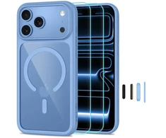 Tech-Protect MagOne CC MagSafe Case + Tempered Glass 2 vnt. for iPhone 18 Pro Max / 17 Pro Max - Clear Mėlyna