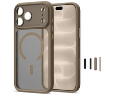 Dėklas TECH-PROTECT MAGPEAK MAGSAFE CC IPHONE 17 PRO / 18 PRO matinis tamsiai pilkšvai rudas