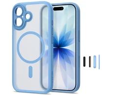 Dėklas TECH-PROTECT MAGPEAK MAGSAFE CC IPHONE 17 matinis ūkanotai mėlynas