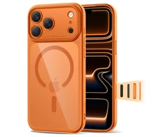 „Tech-Protect Magpeak Magsafe CC“ dėklas, skirtas „iPhone 17 Pro“ – permatomas oranžinis