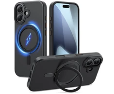 Tech-Protect MagRing MagSafe dėklas skirtas Apple iPhone 17 – matinis juodos spalvos