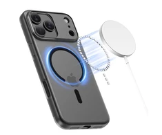 „Tech-Protect MagSlim MagSafe“ dėklas, skirtas „iPhone 17 Pro“ – matinis juodas