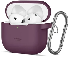 Dėklas TECH-PROTECT silikoninis pakabukas Apple AirPods 4 / 5 bordo spalvos