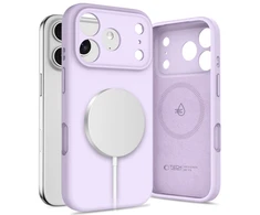 „Tech-Protect“ silikoninis „MagSafe“ dėklas, skirtas „iPhone 17 Pro Max“ – Violetinė