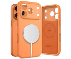 „Tech-Protect“ silikoninis „MagSafe“ dėklas, skirtas „iPhone 17 Pro Max“ – oranžinis