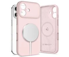„Tech-Protect“ silikoninis „MagSafe“ dėklas, skirtas „iPhone 17“ – Rožinė