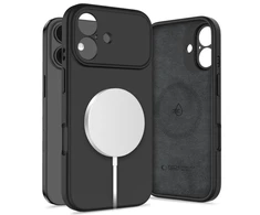 „Tech-Protect“ silikoninis „MagSafe“ dėklas, skirtas „iPhone 17“ – Juodas