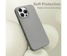 Apple iPhone 16 Pro Max Tech-Protect Silicone MagSafe Clay dėklas telefonui pilkos spalvos