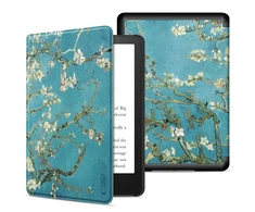Dėklas Tech-Protect SmartCase, skirtas KINDLE PAPERWHITE VI / 6 / COLORSOFT / SIGNATURE EDITION, Mėlynos spalvos su sakurų raštais