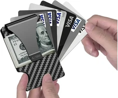 Dėklas Tech-Protect Thorn RFID Carbon Wallet - Juodas