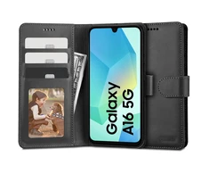 Samsung Galaxy A16 Tech-Protect Wallet dėklas jūsų telefonui juodos spalvos