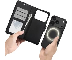 Dėklas Tech-Protect Wallet MagSafe Case for iPhone 17 Pro Max / 18 Pro Max - Matinė juoda