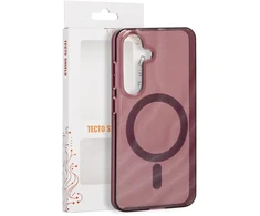 Tecto Shield Desert Mag dėklas, skirtas Samsung Galaxy S25, raudonmedžio spalvos
