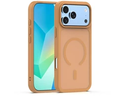 Dėklas Telforceone Mag Matt case for iPhone 17 Pro 6,3" / iPhone 18 Pro 6,3" ruda big hole
