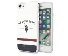 Dėklas „Us Polo Assn“ „US Polo USHCI8PCSTRB“ „iPhone 7/8/SE 2020/SE 2022“ baltos spalvos trispalvių raštų kolekcija
