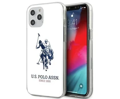 Dėklas „Us Polo Assn“ „US Polo“ USHCP12MTPUHRWH iPhone 12/12 Pro 6.1" baltas blizgus didelis logotipas