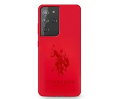 Us Polo Assn US Polo USHCS21LSLHRTRE S21 Ultra G998 dėklas telefonui raudonos spalvos silikoninis On Tone