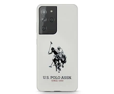 Us Polo Assn US Polo USHCS21LSLHRWH S21 Ultra G998 dėklas telefonui baltos spalvos silikoninis Logo