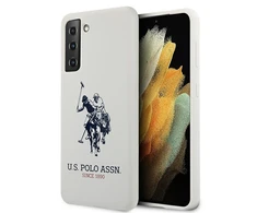 Us Polo Assn US Polo USHCS21SSLHRWH S21 G991 dėklas telefonui baltos spalvos Silicone Logo