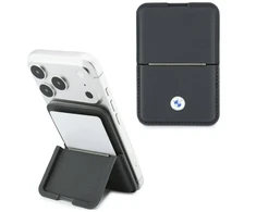 Dėklas Portfel BMW Carbon Metal Logos MagSafe antracito