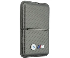 Dėklas Portfel BMW M Carbon Metal Logos MagSafe antracito