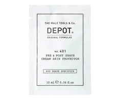 Depot, 400 Shave Specifications No. 401, raminamieji kremai prieš ir po skutimosi, 10 ml