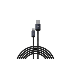 Devia kabelis Gracious EC650 USB - USB-C 1,0 m 2,4A juodos spalvos