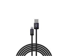 Devia kabelis Gracious EC650 USB - USB-C 1,0 m 2,4A juodos spalvos