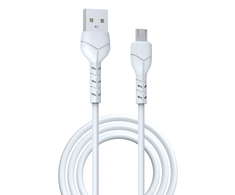 USB kabelis Devia Kintone microUSB 1.0m baltas 5V 2.1A