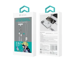 Devia kabelis lanyard 2in1 PD USB-C - USB-C 1,2 m 60W violetinės spalvos