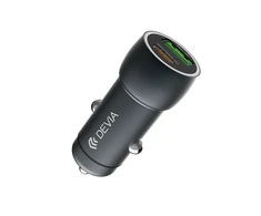 Canyon Devia automobilinis įkroviklis Extreme PD QC 3.0 30W + 18W 1x USB 1x USB-C pilkos spalvos