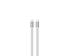 Eaton Telforceone Devia Ultra3 usb-c PD 240W Metal Woven Flat Fast Charging Cable 1,5 m baltas