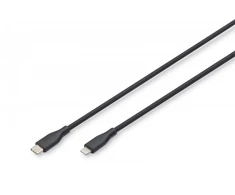 Kabelis USB Digitus Lightning - USB-A 1 m Juodas (AK-600110-010-S)